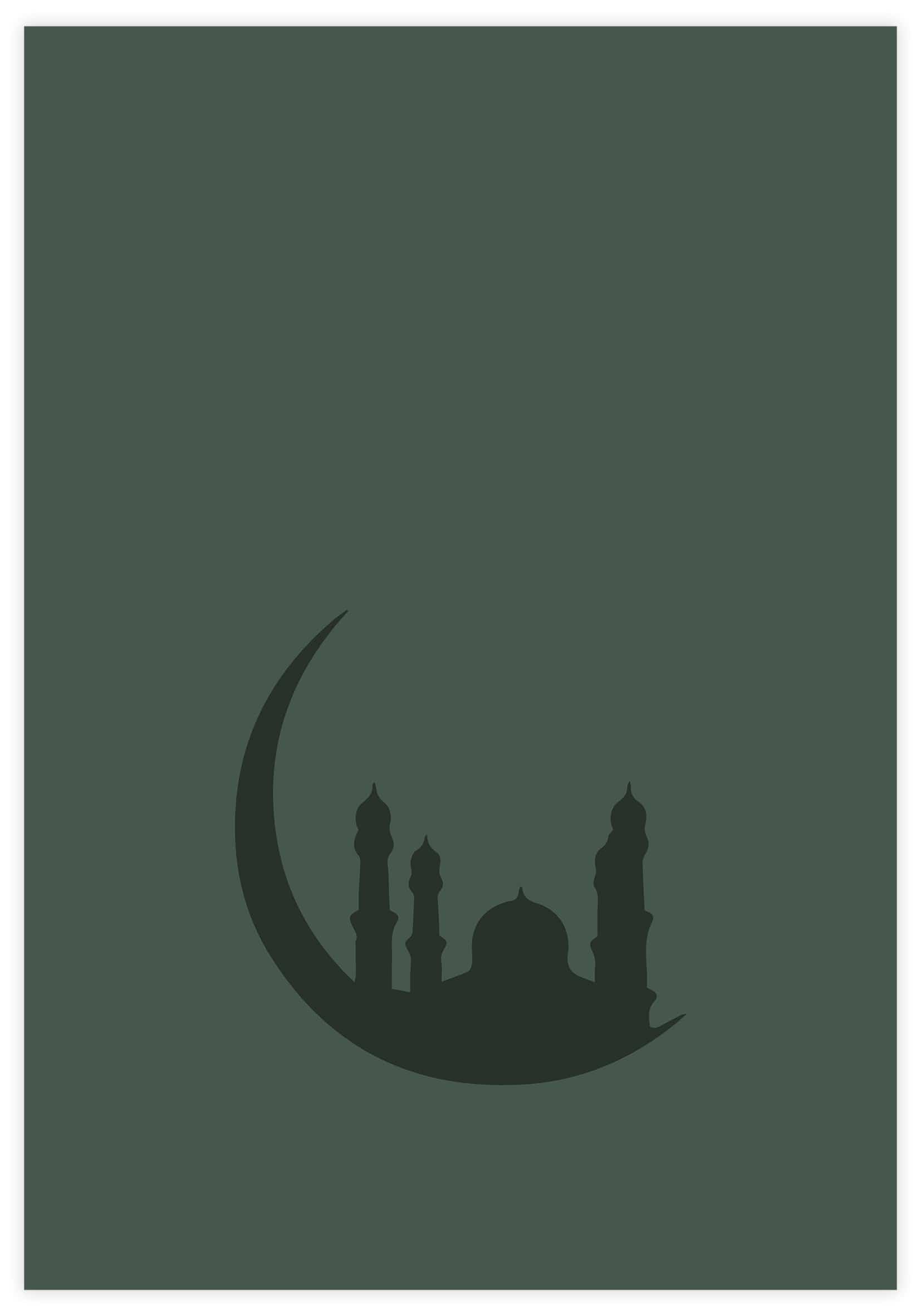 Crescent Moon Green Poster