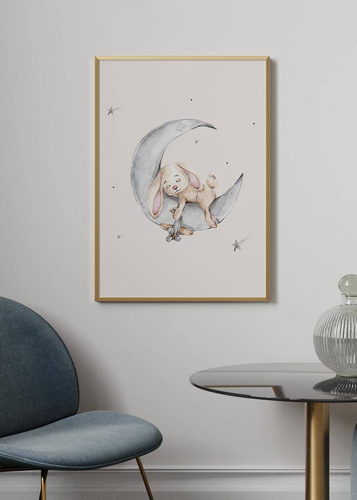 Baby Rabbit Sleeping Poster - KAMANART.DE